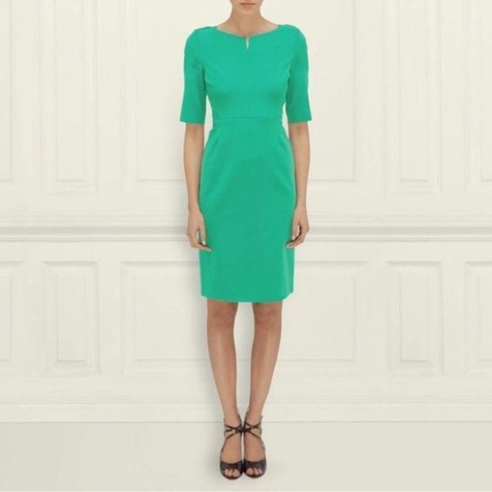 L.K. Bennett Sheath Dress Kelly Green Size 6, 36